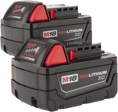 Milwaukee Tool - 18 Volt Lithium-Ion Power Tool Battery - 3 Ahr Capacity, 1 hr Charge Time, Series M18 XC RED - All Tool & Supply