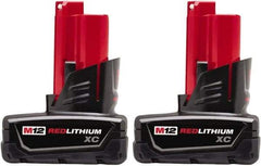 Milwaukee Tool - 12 Volt Lithium-Ion Power Tool Battery - 3 Ahr Capacity, 1 hr Charge Time, Series M12 XC RED - All Tool & Supply