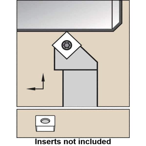 Kennametal - SSSC, Right Hand Cut, 45° Lead Angle, 16mm Shank Height x 16mm Shank Width, Neutral Rake Indexable Turning Toolholder - 100mm OAL, SC..120408 Insert Compatibility, Series SSSC - All Tool & Supply