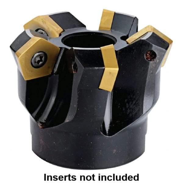 Kennametal - 125mm Cut Diam, 40mm Arbor Hole, 5.5mm Max Depth of Cut, 54° Indexable Chamfer & Angle Face Mill - 8 Inserts, PD.X 1204... Insert, 8 Flutes, Series KMS - All Tool & Supply