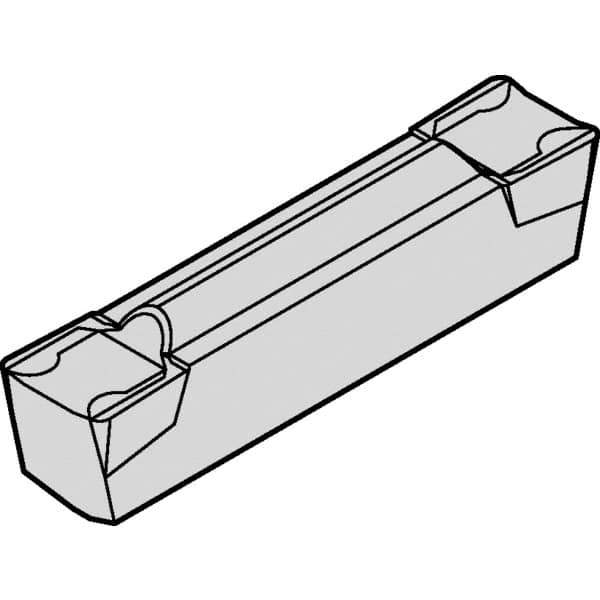 Kennametal - A4C0405 CF KCU25 Grade, 0.1594" Cutting Width, Carbide Cutoff Insert - 10° Left Hand Lead Angle, 0.008" Cnr Rad, AlTiN Coated, Double End - All Tool & Supply