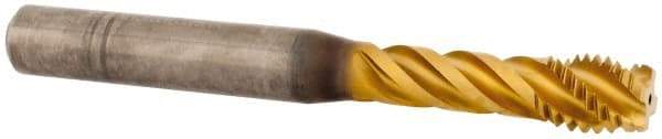 Kennametal - M10x1.50 Metric 4 Flute 6HX Modified Bottoming Spiral Flute Tap - Solid Carbide, TiAlN Finish, 90mm OAL, Right Hand Flute, Right Hand Thread, Series T331 - All Tool & Supply