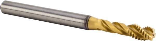 Kennametal - M6x1.00 Metric 3 Flute 6HX Modified Bottoming Spiral Flute Tap - Solid Carbide, TiAlN Finish, 70mm OAL, Right Hand Flute, Right Hand Thread, Series T331 - All Tool & Supply