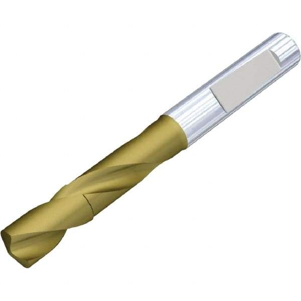 Kennametal - 3.3mm 140° Solid Carbide Jobber Drill - Multilayer TiAlN Finish, Right Hand Cut, Spiral Flute, Whistle Notch Shank, Standard Point - All Tool & Supply