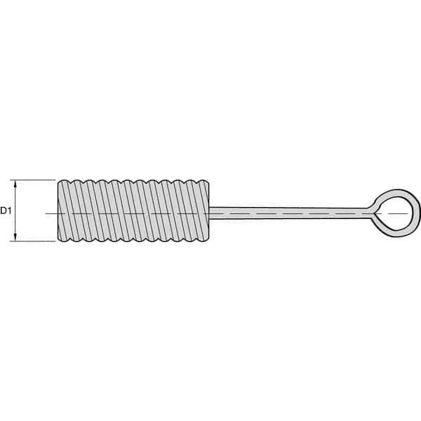 Kennametal - 1/2" Diam Nylon Spiral Brush - Single Spiral, 1/2" Filament Diam - All Tool & Supply