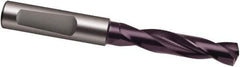 Guhring - 17mm 140° Spiral Flute Solid Carbide Screw Machine Drill Bit - FIREX Finish, Right Hand Cut, 73mm Flute Length, 123mm OAL, SU Point, Whistle Notch Shank, Through Coolant - All Tool & Supply