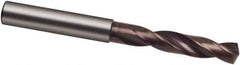 Guhring - 11.1mm 140° Spiral Flute Solid Carbide Screw Machine Drill Bit - nano-Si Finish, Right Hand Cut, 55mm Flute Length, 102mm OAL, HF Point, Straight Shank - All Tool & Supply