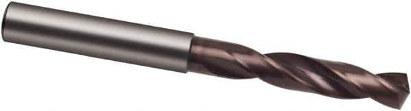 Guhring - 3.25mm 140° Spiral Flute Solid Carbide Screw Machine Drill Bit - nano-Si Finish, Right Hand Cut, 20mm Flute Length, 62mm OAL, HF Point, Straight Shank - All Tool & Supply