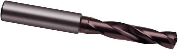 Guhring - 17.3mm 140° Spiral Flute Solid Carbide Screw Machine Drill Bit - nano-A Finish, Right Hand Cut, 79mm Flute Length, 131mm OAL, VA Point, Straight Shank, Through Coolant - All Tool & Supply