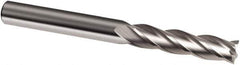 Guhring - 3/8", 1-5/8" LOC, 3/8" Shank Diam, 4" OAL, 4 Flute, Solid Carbide Square End Mill - Single End, Uncoated, Spiral Flute, 30° Helix, Right Hand Cut, Right Hand Flute, Series 3151 - All Tool & Supply