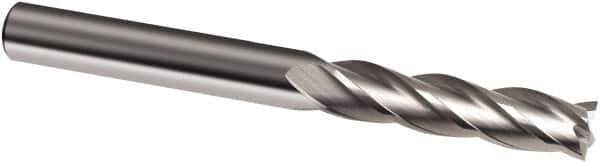 Guhring - 7/16", 2" LOC, 7/16" Shank Diam, 5" OAL, 4 Flute, Solid Carbide Square End Mill - Single End, Uncoated, Spiral Flute, 30° Helix, Right Hand Cut, Right Hand Flute, Series 3151 - All Tool & Supply