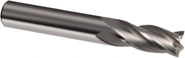 Guhring - 9/16", 1-1/8" LOC, 9/16" Shank Diam, 3-1/2" OAL, 4 Flute, Solid Carbide Square End Mill - Single End, Uncoated, Spiral Flute, 30° Helix, Right Hand Cut, Right Hand Flute, Series 3150 - All Tool & Supply