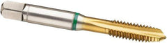 Guhring - M22x1.50 Metric Fine, 4 Flute, TiN Finish, Cobalt Spiral Point Tap - Plug Chamfer, Right Hand Thread, 4.689" OAL, 6H Class of Fit, Series 3973 - Exact Industrial Supply