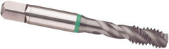 Guhring - 1-1/8 - 7 UNC 4 Flute 2B Modified Bottoming Spiral Flute Tap - Cobalt, TiCN Finish, 5.441" OAL, Right Hand Flute, Right Hand Thread, H6/H7, Series 3949 - All Tool & Supply