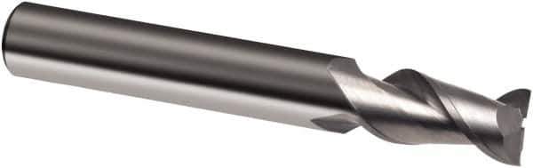 Guhring - 1/2", 2" LOC, 1/2" Shank Diam, 4-1/2" OAL, 2 Flute, Solid Carbide Square End Mill - Single End, Super-A Finish, Spiral Flute, 45° Helix, Right Hand Cut, Right Hand Flute, Series 3875 - All Tool & Supply