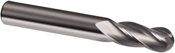 Guhring - 14mm Diam, 26mm LOC, 4 Flute Solid Carbide Ball End Mill - Uncoated, Single End, 83mm OAL, 14mm Shank Diam, Spiral Flute - All Tool & Supply