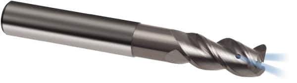 Guhring - 1/2", 3/4" LOC, 1/2" Shank Diam, 4-1/2" OAL, 3 Flute, Solid Carbide Square End Mill - Single End, Uncoated, Spiral Flute, 45° Helix, Right Hand Cut, Right Hand Flute, Series 3177 - All Tool & Supply