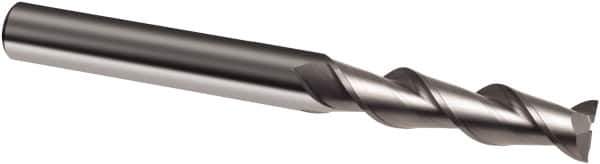 Guhring - 1/2", 2" LOC, 1/2" Shank Diam, 4-1/2" OAL, 2 Flute, Solid Carbide Square End Mill - Single End, Uncoated, Spiral Flute, 45° Helix, Right Hand Cut, Right Hand Flute, Series 3175 - All Tool & Supply