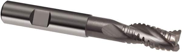 Guhring - 10mm, 22mm LOC, 10mm Shank Diam, 80mm OAL, 3 Flute, Solid Carbide Square End Mill - Single End, Uncoated, Spiral Flute, 29/30/31° Helix, Centercutting, Right Hand Cut, Right Hand Flute, Series 3471 - All Tool & Supply