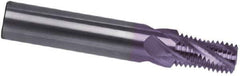 Guhring - 1/16-27 NPTF, 0.213" Cutting Diam, 3 Flute, Solid Carbide Helical Flute Thread Mill - Internal Thread, 0.39" LOC, 2-1/4" OAL - All Tool & Supply