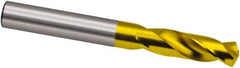 Guhring - 8.8mm 130° Spiral Flute Cobalt Screw Machine Drill Bit - TiN Finish, Right Hand Cut, 40mm Flute Length, 84mm OAL, Cone Relief Point, Straight Shank - All Tool & Supply