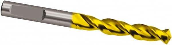 Jobber Length Drill Bit: 0.4528″ Dia, 130 °, Cobalt TiN Finish, Right Hand Cut, Parabolic Flute