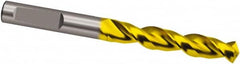 Jobber Length Drill Bit: 0.5626″ Dia, 130 °, Cobalt TiN Finish, Right Hand Cut, Parabolic Flute