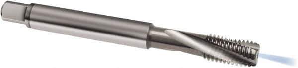 Guhring - M4x0.50 Metric Fine 3 Flute 6H Modified Bottoming Spiral Flute Tap - Solid Carbide, Bright Finish, 63mm OAL, Right Hand Flute, Right Hand Thread, D3/D4, Series 977 - All Tool & Supply