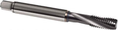 Guhring - #8-32 UNC 3 Flute 3BX Modified Bottoming Spiral Flute Tap - Powdered Metal, TiCN Finish, 63mm OAL, Right Hand Flute, Right Hand Thread, H3, Series 1063 - All Tool & Supply