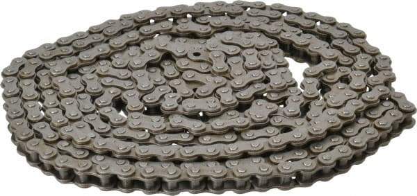 Browning - 3/8" Pitch, ANSI 35, Single Strand Roller Chain - Chain No. 35, 10 Ft. Long, 1/5" Roller Diam, 3/16" Roller Width - All Tool & Supply