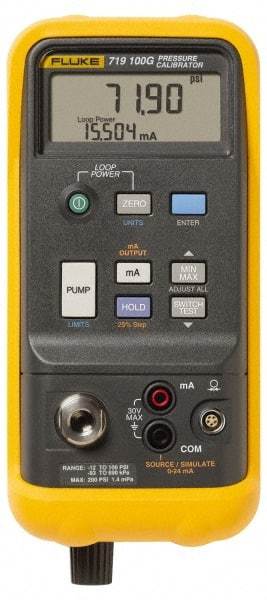 Fluke - 100 psi, Pressure Test Gauge and Calibrator - 0.01 psi, 1mbar Resolution - All Tool & Supply