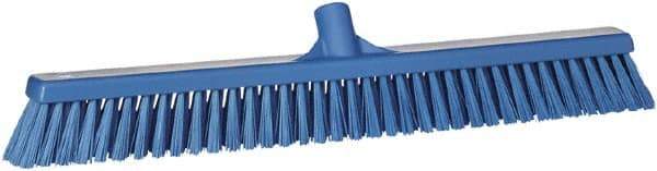 Vikan - 24" Combo Duty Polyester Push Broom - 2" Bristle Length, Plastic Block, European Threaded Handle Connection - All Tool & Supply