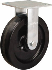 Hamilton - 8" Diam x 2" Wide x 9-1/2" OAH Top Plate Mount Rigid Caster - Phenolic, 900 Lb Capacity, Straight Roller Bearing, 5 x 5-1/2" Plate - All Tool & Supply