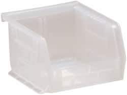 Quantum Storage - 8 Lb. Load Capacity, 5" Deep, Clear Polypropylene Hopper Stacking Bin - 3" High x 4-1/8" Wide x 5" Long - All Tool & Supply