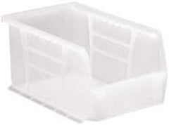 Quantum Storage - 20 Lb. Load Capacity, 9-1/4" Deep, Clear Polypropylene Hopper Stacking Bin - 5" High x 6" Wide x 9-1/4" Long - All Tool & Supply