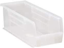 Quantum Storage - 50 Lb. Load Capacity, 14-3/4" Deep, Clear Polypropylene Hopper Stacking Bin - 5" High x 5-1/2" Wide x 14-3/4" Long - All Tool & Supply