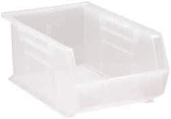 Quantum Storage - 60 Lb. Load Capacity, 13-5/8" Deep, Clear Polypropylene Hopper Stacking Bin - 6" High x 8-1/4" Wide x 13-5/8" Long - All Tool & Supply