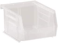 Quantum Storage - 10 Lb. Load Capacity, 5-3/8" Deep, Clear Polypropylene Hopper Stacking Bin - 3" High x 4-1/8" Wide x 5-3/8" Long - All Tool & Supply