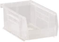 Quantum Storage - 10 Lb. Load Capacity, 7-3/8" Deep, Clear Polypropylene Hopper Stacking Bin - 3" High x 4-1/8" Wide x 7-3/8" Long - All Tool & Supply