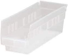 Quantum Storage - 30 Lb. Load Capacity, 11-5/8" Deep, Clear Polypropylene Hopper Shelf Bin - 4" High x 4-1/8" Wide x 11-5/8" Long - All Tool & Supply