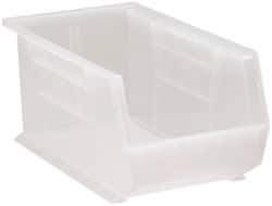 Quantum Storage - 60 Lb. Load Capacity, 14-3/4" Deep, Clear Polypropylene Hopper Stacking Bin - 7" High x 8-1/4" Wide x 14-3/4" Long - All Tool & Supply