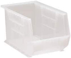 Quantum Storage - 60 Lb. Load Capacity, 13-5/8" Deep, Clear Polypropylene Hopper Stacking Bin - 8" High x 8-1/4" Wide x 13-5/8" Long - All Tool & Supply