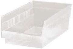 Quantum Storage - 30 Lb. Load Capacity, 11-5/8" Deep, Clear Polypropylene Hopper Shelf Bin - 4" High x 6-5/8" Wide x 11-5/8" Long - All Tool & Supply