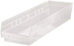 Quantum Storage - 50 Lb. Load Capacity, 23-5/8" Deep, Clear Polypropylene Hopper Shelf Bin - 4" High x 6-5/8" Wide x 23-5/8" Long - All Tool & Supply