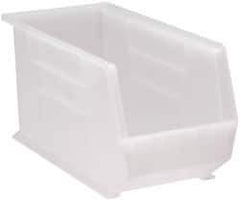 Quantum Storage - 60 Lb. Load Capacity, 18" Deep, Clear Polypropylene Hopper Stacking Bin - 9" High x 8-1/4" Wide x 18" Long - All Tool & Supply