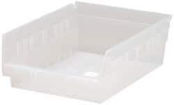 Quantum Storage - 30 Lb. Load Capacity, 11-5/8" Deep, Clear Polypropylene Hopper Shelf Bin - 4" High x 8-3/8" Wide x 11-5/8" Long - All Tool & Supply