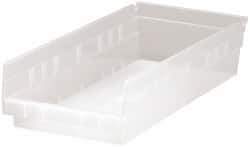 Quantum Storage - 40 Lb. Load Capacity, 17-7/8" Deep, Clear Polypropylene Hopper Shelf Bin - 4" High x 8-3/8" Wide x 17-7/8" Long - All Tool & Supply