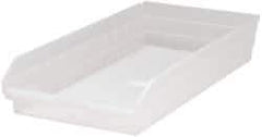 Quantum Storage - 50 Lb. Load Capacity, 23-5/8" Deep, Clear Polypropylene Hopper Shelf Bin - 4" High x 11-1/8" Wide x 23-5/8" Long - All Tool & Supply