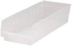 Quantum Storage - 40 Lb. Load Capacity, 17-7/8" Deep, Clear Polypropylene Hopper Shelf Bin - 4" High x 6-5/8" Wide x 17-7/8" Long - All Tool & Supply