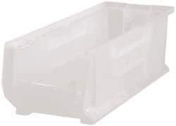 Quantum Storage - 125 Lb. Load Capacity, 23-7/8" Deep, Clear Polypropylene Hopper Stacking Bin - 7" High x 8-1/4" Wide x 23-7/8" Long - All Tool & Supply